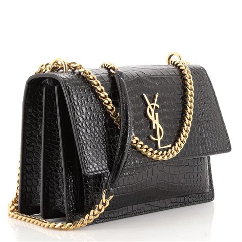 ysl crocodile college bag|SAINT LAURENT Calfskin Crocodile Embossed .